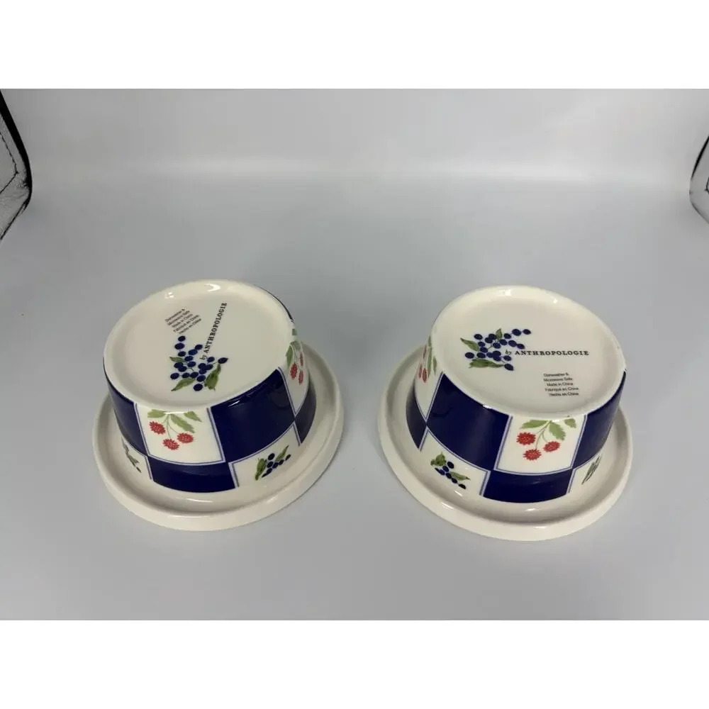 Anthropologie Lou Rota Stoneware Pie Dish Remikens Butter Dish Spoon Rest Set